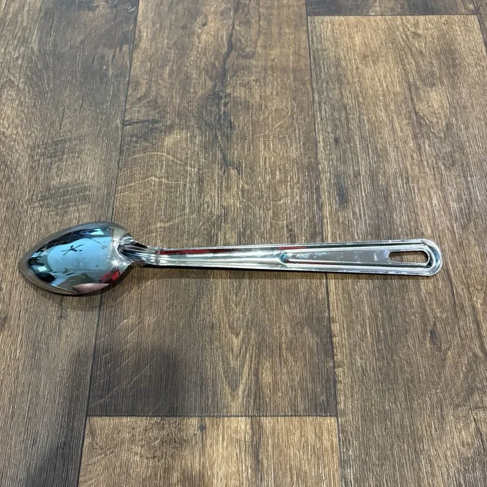 Large Stainless Steel Serving Spoon Korea Mid Century Modern Style 14”